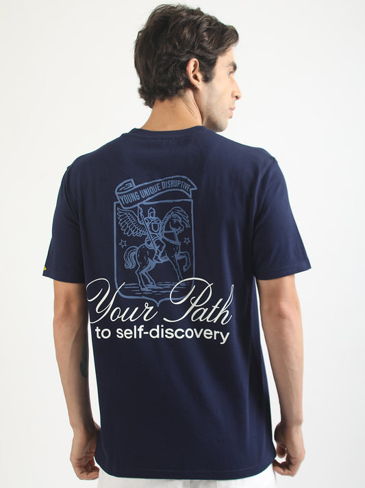 Your Path Navy, White Half Sleeve T-Shirt
