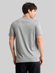 Basic Solid Silver Grey Half Sleeve T-Shirt