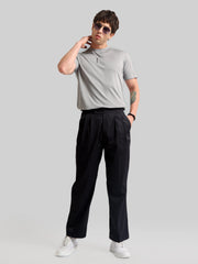 Basic Solid Silver Grey Half Sleeve T-Shirt