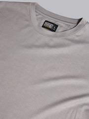 Basic Solid Silver Grey Half Sleeve T-Shirt