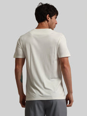 Basic Solid Cream Half Sleeve T-Shirt