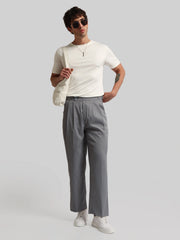 Basic Solid Cream Half Sleeve T-Shirt