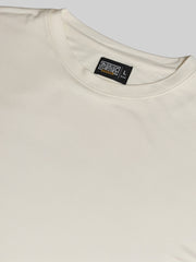 Basic Solid Cream Half Sleeve T-Shirt