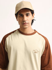 Disruptive Biscuit, Brown Half Sleeve T-Shirt