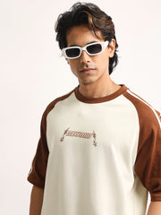 Beyound Cream, Brown Half Sleeve T-Shirt