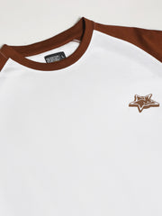 Star M White, Brown Half Sleeve T-Shirt