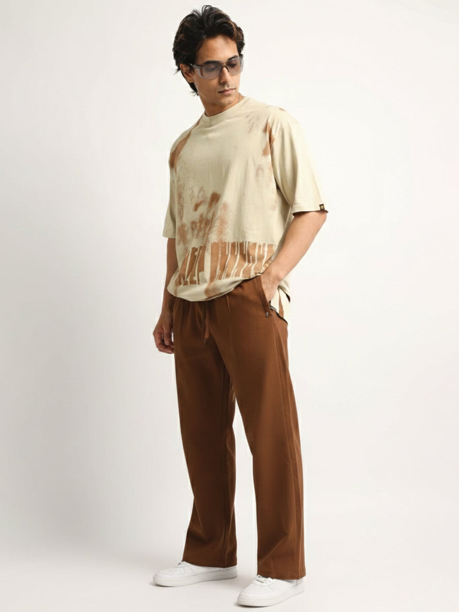 Biscuit & Brown Printed T-Shirt Co-Ord Set