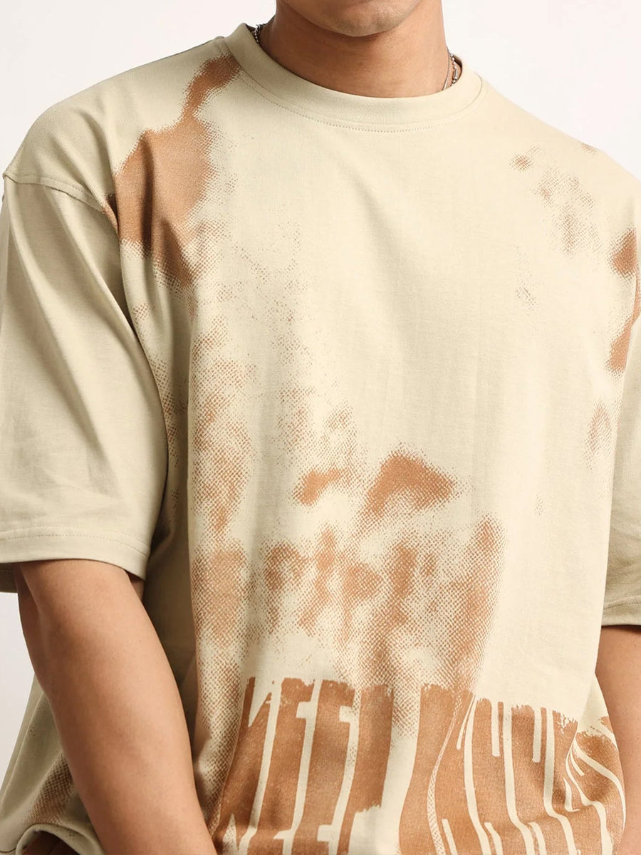 Biscuit & Brown Printed T-Shirt Co-Ord Set