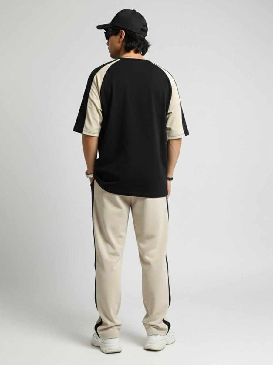 Black & Biscuit Colour-Block Co-Ord Set