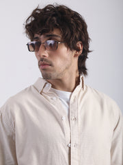 Mini Checks Beige Full Sleeve Shirt