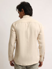 Super Twill Beige Full Sleeve Shirt