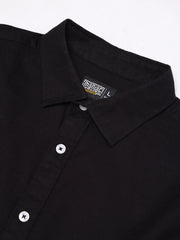 Cotton Linen Black Full Sleeve Shirt