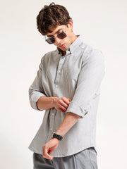 Oxford Stripes Black Full Sleeve Shirt