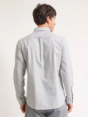 Oxford Stripes Black Full Sleeve Shirt