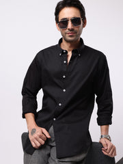 Soft Twill Black Full Sleeve Shirt