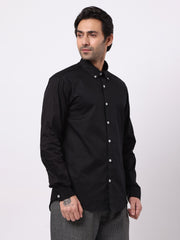 Soft Twill Black Full Sleeve Shirt