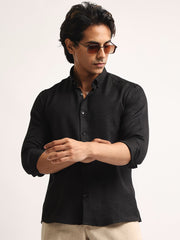 Super Twill Black Full Sleeve Shirt