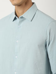 Soft Tech Blue Full Sleeve Shirt
