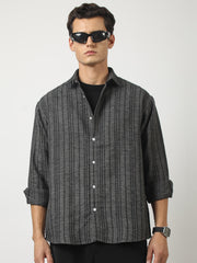 Broken Pinstripes Dark Grey Shirt