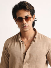 Super Twill Khaki Full Sleeve Shirt