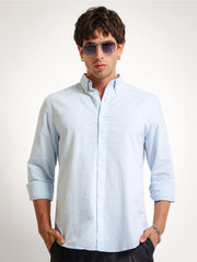Oxford Stripes Light Blue Full Sleeve Shirt