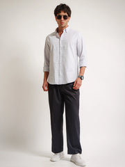 Oxford Stripes Light Grey Full Sleeve Shirt