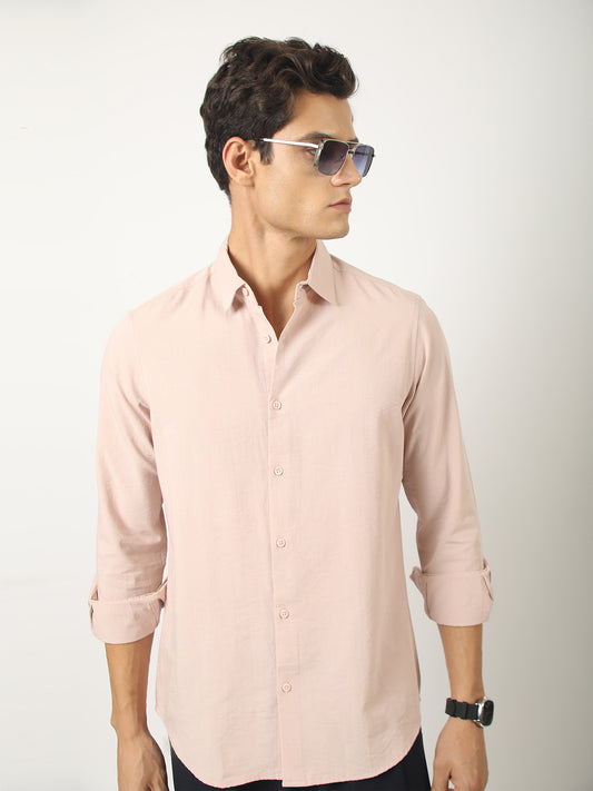Light Pink Soft Tech Full Sleeve Shirt