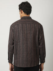 Broken Pinstripes Maroon Shirt