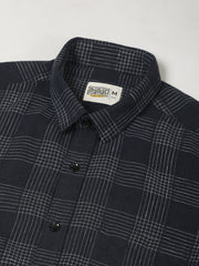 Navy Windowpane Checks Shirt