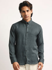 Super Twill Olive Full Sleeve Shirt