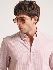 Oxford Stripes Pink Full Sleeve Shirt