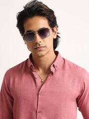 Super Twill Pink Full Sleeve Shirt