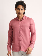 Super Twill Pink Full Sleeve Shirt