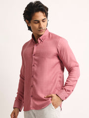 Super Twill Pink Full Sleeve Shirt