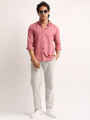 Super Twill Pink Full Sleeve Shirt