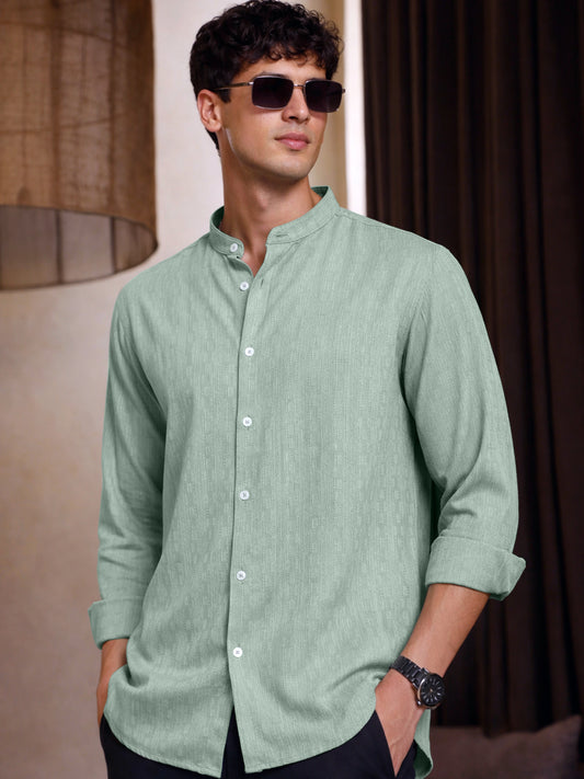 Self Jacquard Pista Full Sleeve Shirt