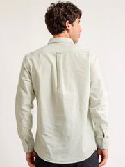 Oxford Stripes Pista Green Full Sleeve Shirt