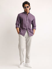 Oxford Purple Full Sleeve Shirt