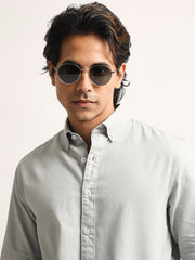 Oxford Silver Grey Full Sleeve Shirt