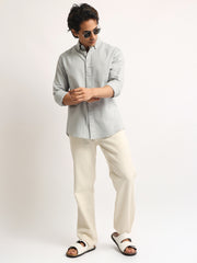 Oxford Silver Grey Full Sleeve Shirt