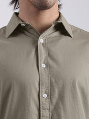 Cotton Linen Tan Full Sleeve Shirt