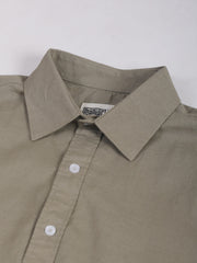 Cotton Linen Tan Full Sleeve Shirt