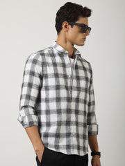 Matrix Checks White Full Sleeve Shirt