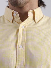 Mini Checks Yellow Full Sleeve Shirt
