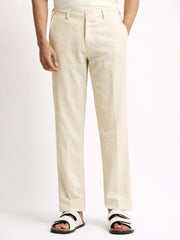 Elastic Linen Beige Trouser