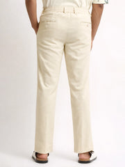Elastic Linen Beige Trouser