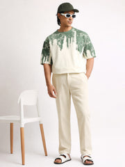 Elastic Linen Beige Trouser