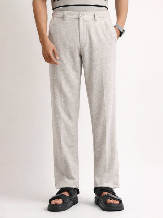 Elastic Linen Grey Trouser