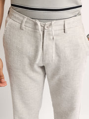 Elastic Linen Grey Trouser