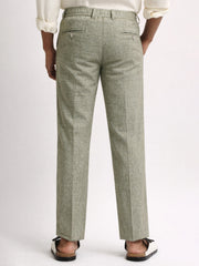 Elastic Linen Olive Trouser